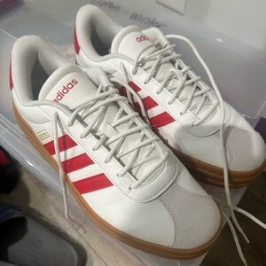 Adidas White and Red Classic Sneakers